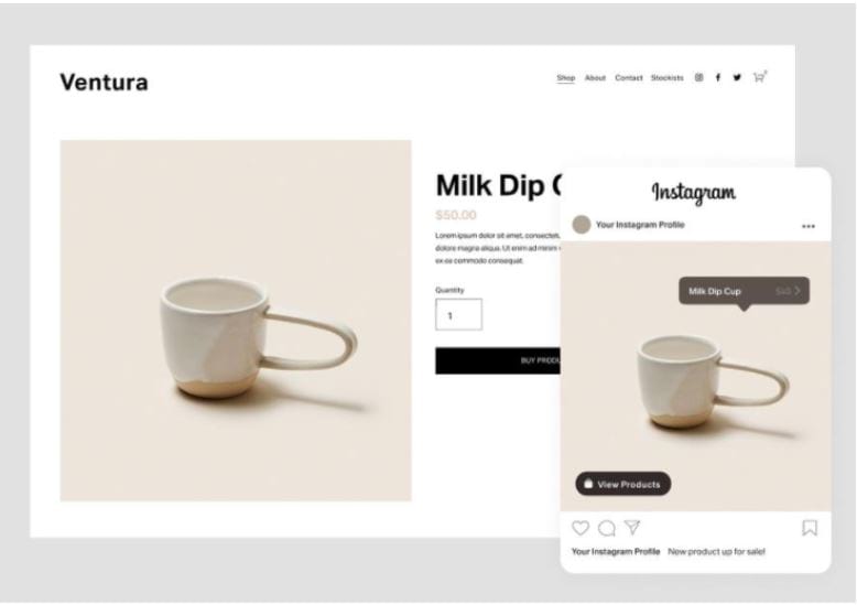 Squarespace 商店页面。