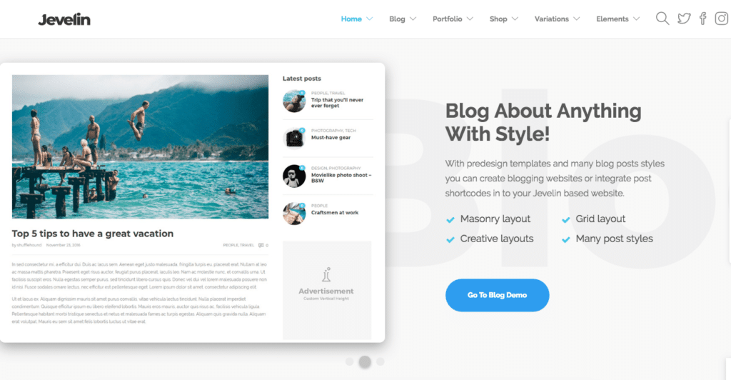 Jevelin WordPress 主题
