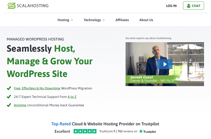 ScalaHosting WordPress 托管