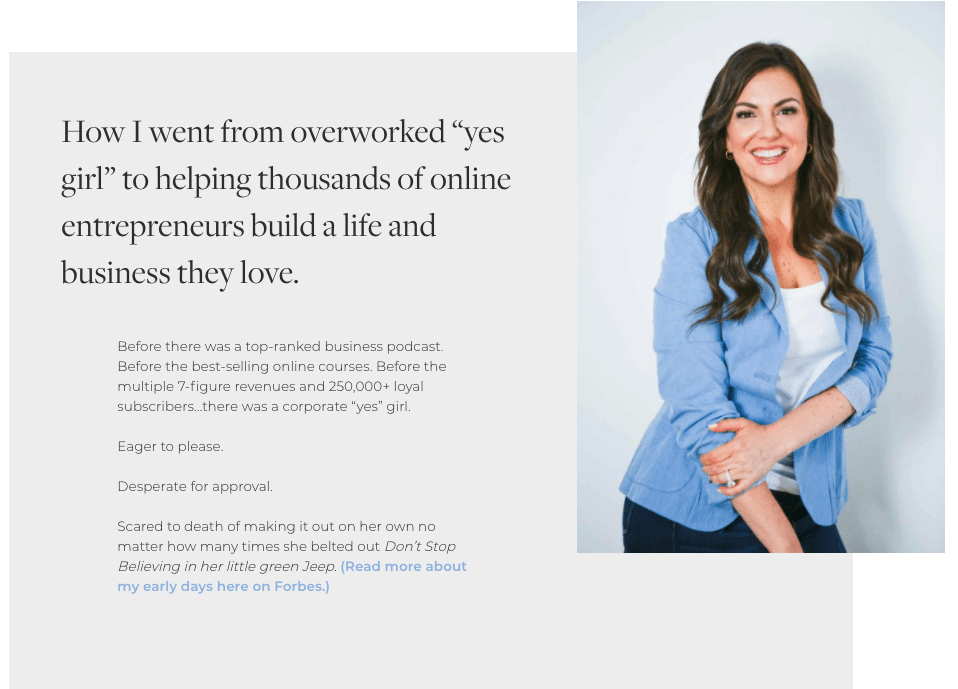 amyporterfield.com 关于页面。