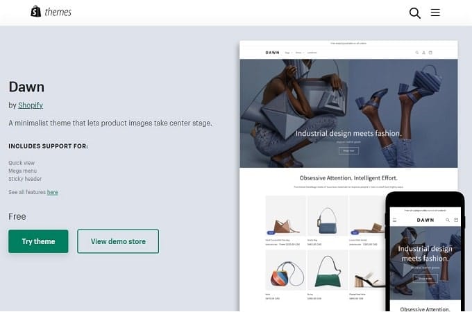 Shopify 设计主题示例