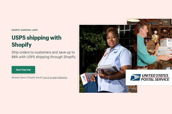 使用 USPS 网页进行 Shopify 运输