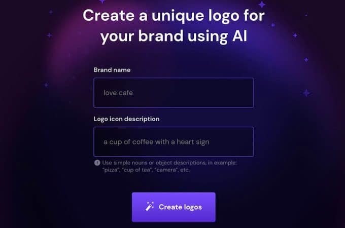 Hostinger AI 徽标生成器屏幕