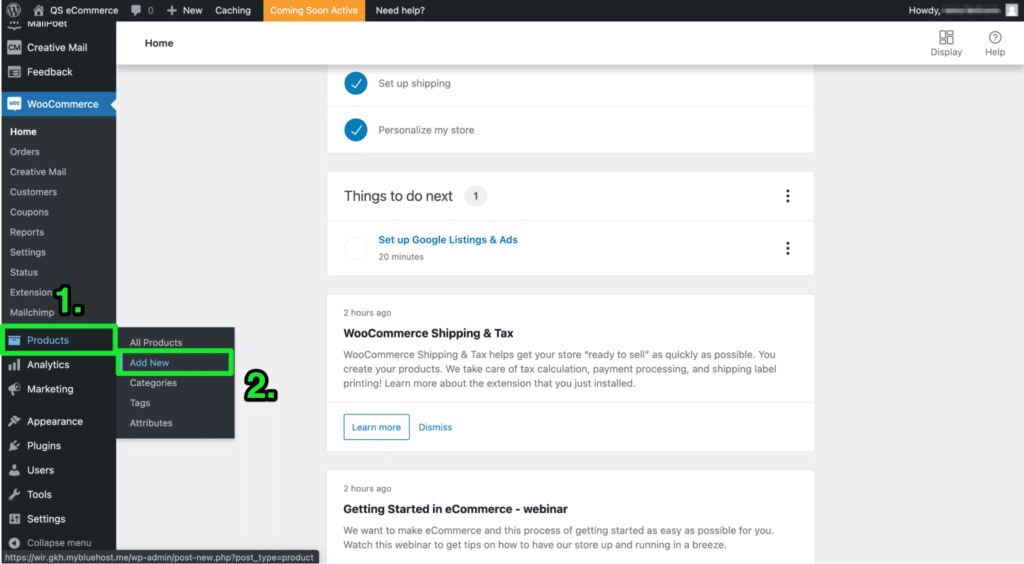 WooCommerce 添加您要销售的产品示例。