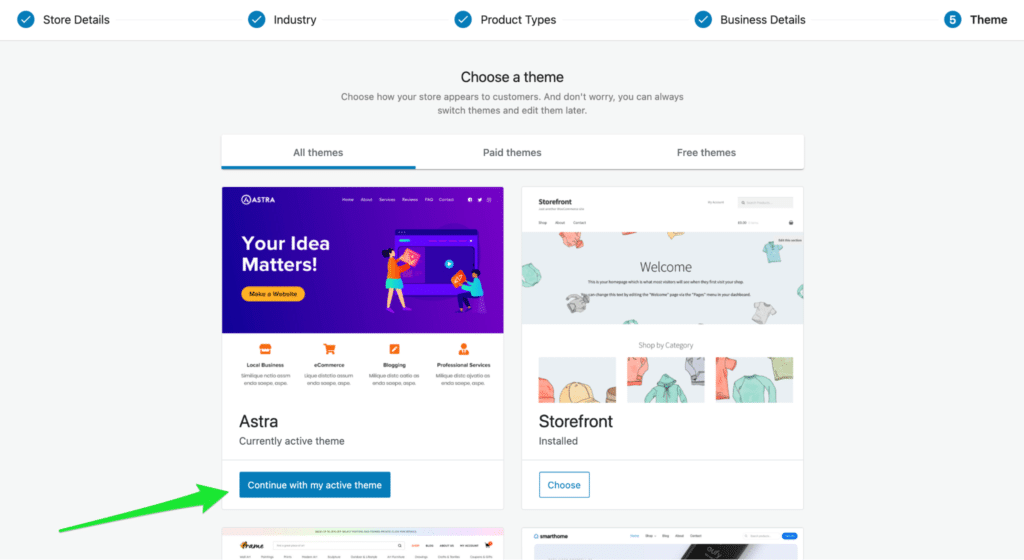 WooCommerce 选择您的电子商务网站主题示例。