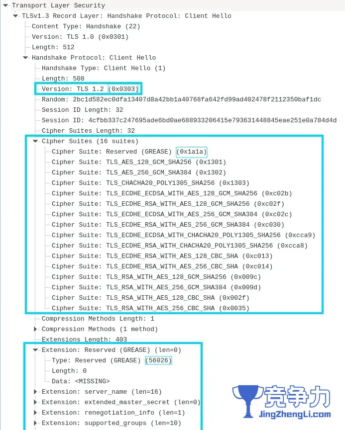 wireshark TLS指纹分析