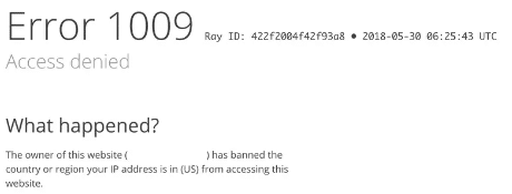 Cloudflare 错误 1009