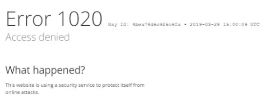 Cloudflare 错误 1020